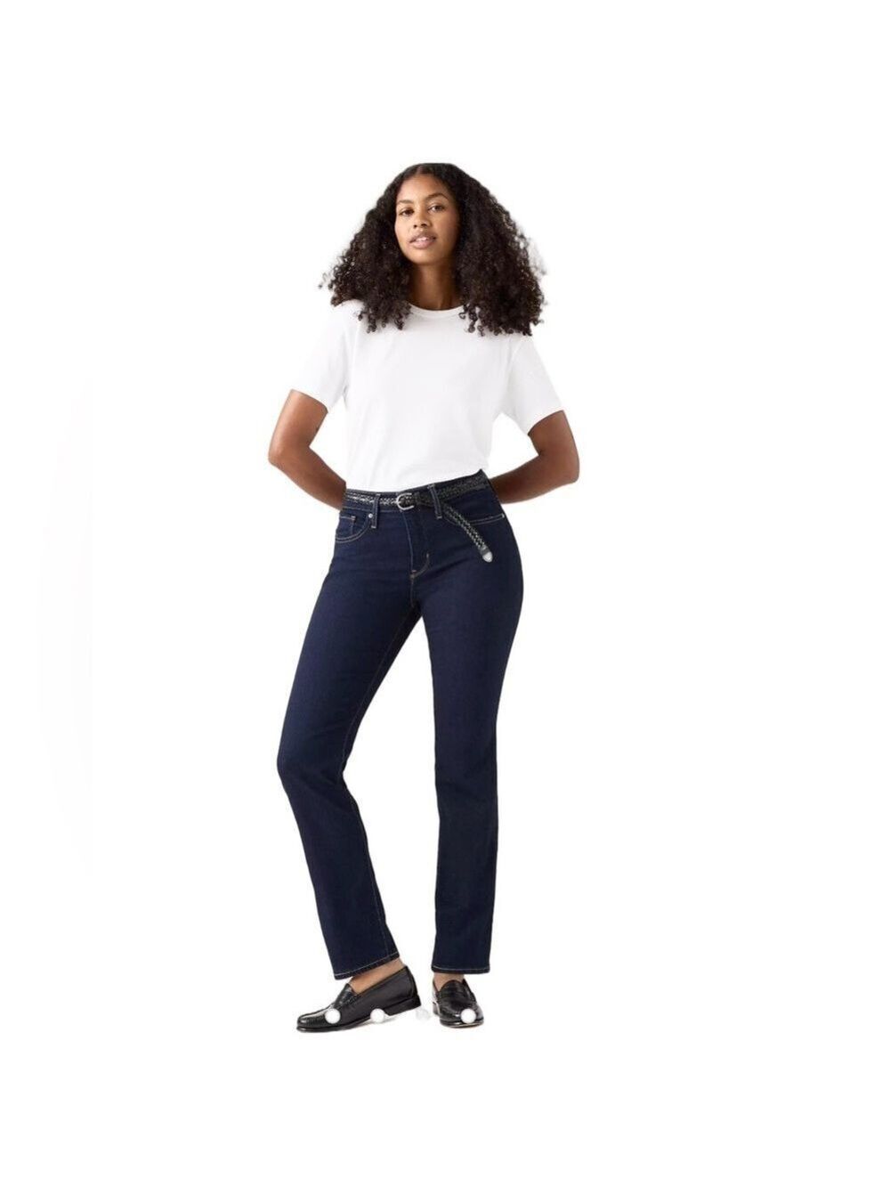 Levi’s 314 Shaping Straight Jeans Sz 28 Dark Wash